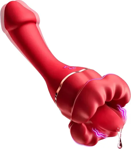 Juguetes sexuales con vibrador de punto G, juguete sexual femenino adulto con 10 frecuencias vibratorias y 10 frecuencias de lamer la lengua,