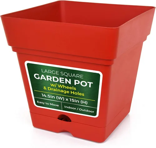 Miniatura 8 de Mintra Home - Maceta grande para jardín con ruedas, maceta de plástico ligera para plantas de interior y exterior, contenedor decorativo para porche