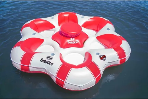 Miniatura 2 de Solstice Flotador inflable de la balsa del río del refrigerador para la tubería con el tenedor más