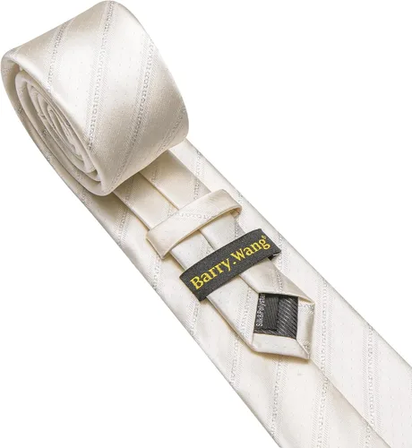 Miniatura 384 de Barry.Wang Juego de corbatas para hombre, corbata de seda a rayas, tejido a cuadros, gemelos formales, negocios, boda
