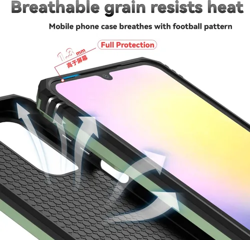Miniatura 7 de SunStory Funda compatible con Samsung Galaxy A17 5G con protector de pantalla HD, cubierta de cámara deslizante y soporte de anillo giratorio, a