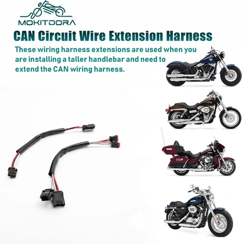 Miniatura 7 de MoKitDora Mazo de cables extendido para manillar CAN-Bus Switch Cableado para Harley Softail Touring Dyna Sportster Modelos 8 pulgadas