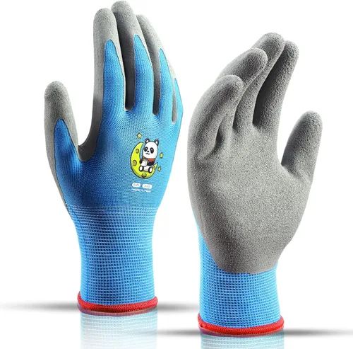 Miniatura 6 de KDK Guantes de jardinería para niños de 3 a 5 años, guantes de trabajo de patio para niños pequeños, jóvenes, niñas, niños, guantes de goma