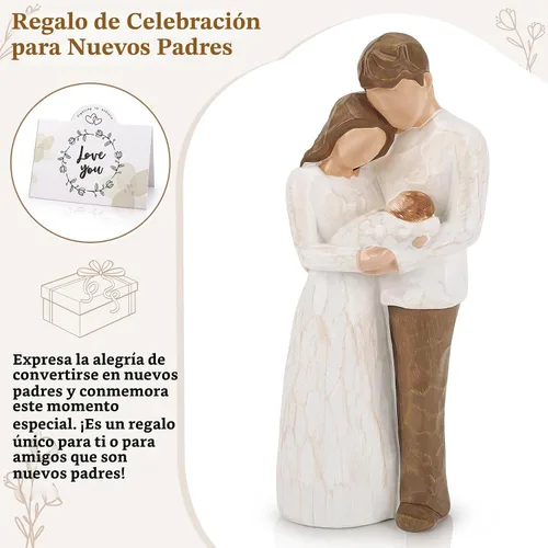 Miniatura 5 de Regalos para nuevos padres para parejas, regalos para nuevas madres para mujeres, una familia de tres figuras, regalo para mamá y papá por primera
