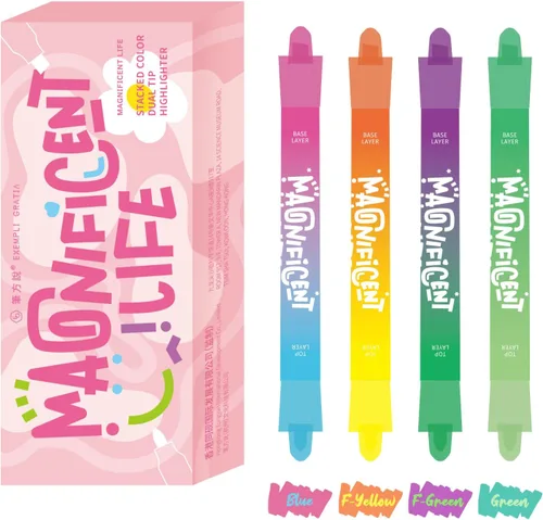 Resaltadores Pastel y Juego de Resaltadores para la Escuela - 8 Colores Surtidos, Doble Punta, Paquete de 4 con Tinta de Secado Rápido Sin Sangrado,