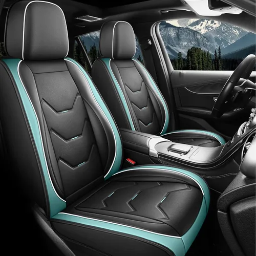 otoez Juego completo de fundas universales de cuero para asiento de automóvil, 5 asientos, compatible con la mayoría de Honda, Toyota, Chevy Ford,