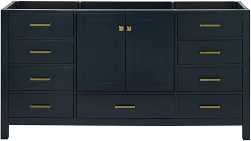 Miniatura 76 de ARIEL Cambridge - Mueble base de tocador de baño de 36 pulgadas, madera maciza, 2 puertas de cierre suave, 5 cajones de cola de milano