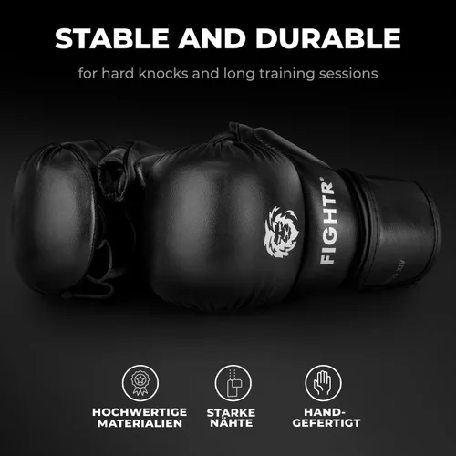 Miniatura 4 de FIGHTR® Guantes de combate MMA con el mejor ajuste para una máxima estabilidad con acolchado extra grueso para sparring, MMA, boxeo, kickboxing
