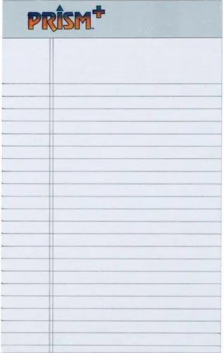 Tops Prism Plus - Bloc legal de 5 x 8 pulgadas, perforado, gris, regla estrecha, 50 hojas por bloc de escritura, paquete de 12 (63060)