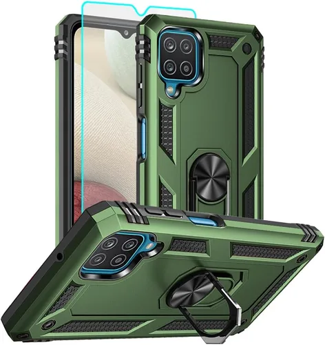 Miniatura 28 de Funda para Samsung Galaxy A12, Samsung A12 con protector de pantalla HD, [grado militar de 16 pies probada en caídas], anillo protector a prueba