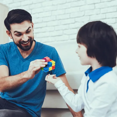 Miniatura 6 de Sumind 6 cubos de madera para ansiedad, rompecabezas de bloques giratorios, juguetes sensoriales para adolescentes y adultos, coloridos juguetes