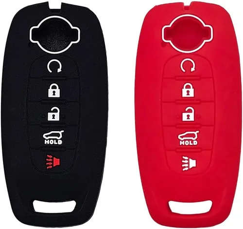 Miniatura 13 de Autobase Funda de silicona para llavero para Nissan Rogue Pathfinder Sentra 2023 2024 2025 Funda protectora de goma para llavero remoto con 5