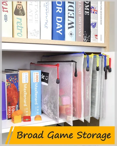 Miniatura 6 de SUNEE Bolsa de malla de plástico con cremallera de 11 x 16 pulgadas (9 colores, 18 paquetes), bolsa extra grande resistente al agua con cremallera