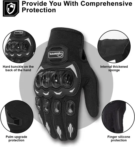 Miniatura 2 de RIGWARL Guantes de motocicleta para hombres y mujeres, pantalla táctil, guantes ligeros antideslizantes para motocross