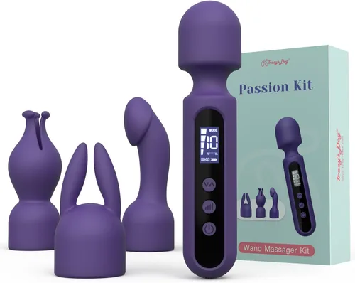 Kits de vibrador de varita Tracy's Dog, juguetes sexuales para parejas con 3 accesorios para clítoris, punto G, glande, estimulador clitorial,
