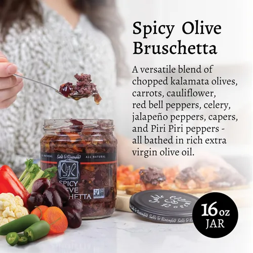 Miniatura 3 de Sable & Rosenfeld Bruschetta de aceitunas - Earth Kosher - Bruschetta de oliva picante - Paquete de 2 (16 onzas cada uno)