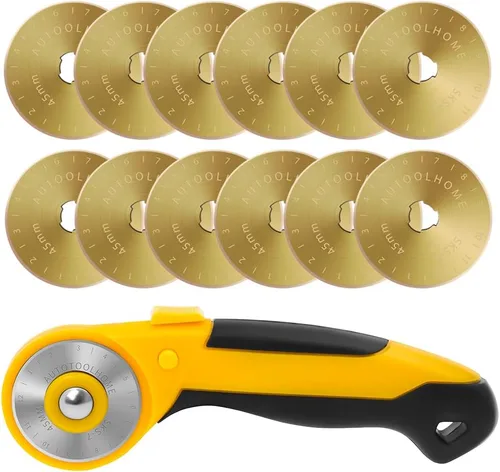 Miniatura 9 de Cortador giratorio de 45 mm Cortador automático de tela con cuchillas de cambio rápido y traba de seguridad para acolchado, costura, manualidades