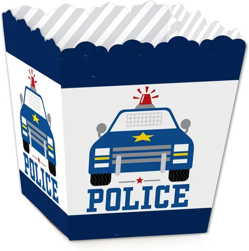 Big Dot of Happiness Calling All Units – Caja de regalo de policía – Mini cajas de regalo para fiesta de cumpleaños de policía o baby shower – Juego