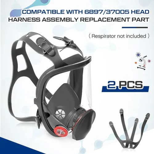 Miniatura 2 de Jecery 1 Pcs Silicone Head Harness Strap for Full Facepieces 6000 Series Respiratory Protection, Compatible with 6000 Series 6700, 6800, 6900 Head