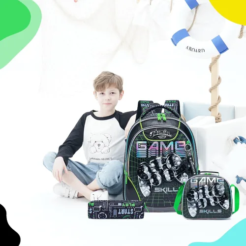 Miniatura 5 de Mochila para niñas de primaria preescolar para niños de la lonchera para la escuela