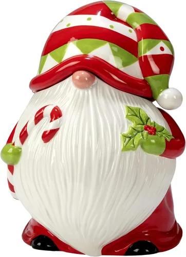 Miniatura 3 de Certified International Holiday Magic Gnomes - Tarro de galletas 3-D, 64 onzas, multicolor