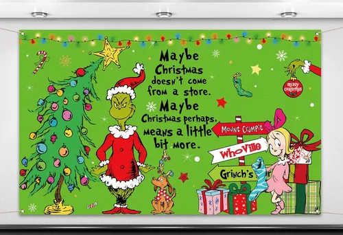 Nepnuser Telón de fondo de cabina de fotos de Feliz Navidad, elfo verde, decoraciones de Navidad, suministros de fiesta de invierno, decoración de