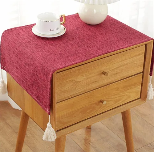 Miniatura 2 de Mantel de tela para mesita de noche, antideslizante, a prueba de polvo, gabinete de TV, refrigerador, lavadora, toalla cuadrada universal pequeña