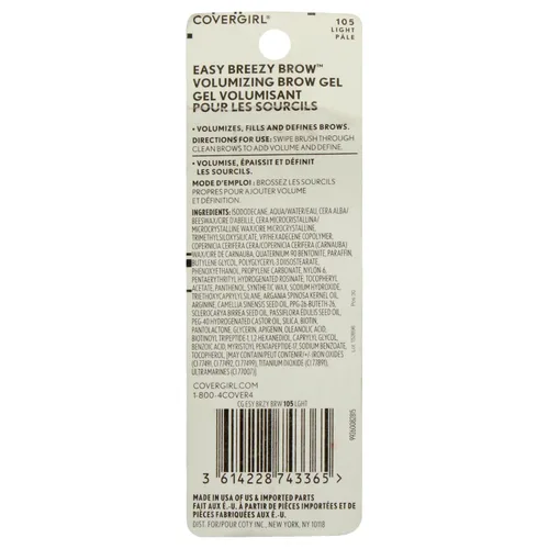 Miniatura 2 de COVERGIRL - Gel voluminizador de cejas Easy Breezy, mantiene las cejas durante 24 horas, infundido con aceite de argán y biotina, 100% libre