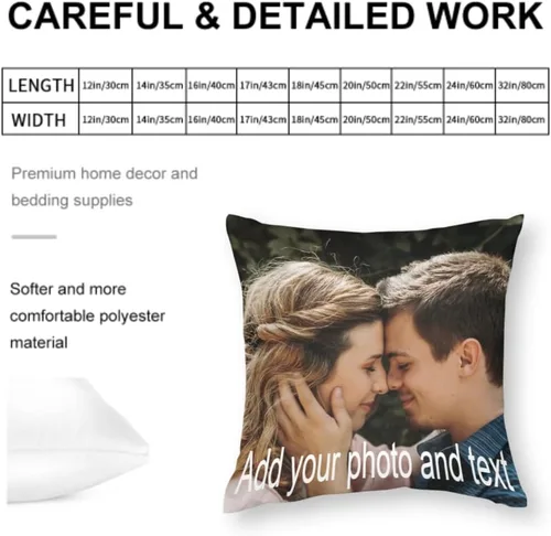 Miniatura 2 de Almohadas personalizadas con imagen, almohada personalizada con foto, regalos personalizados para cumpleaños, Navidad, Halloween, Día del Padre, Día