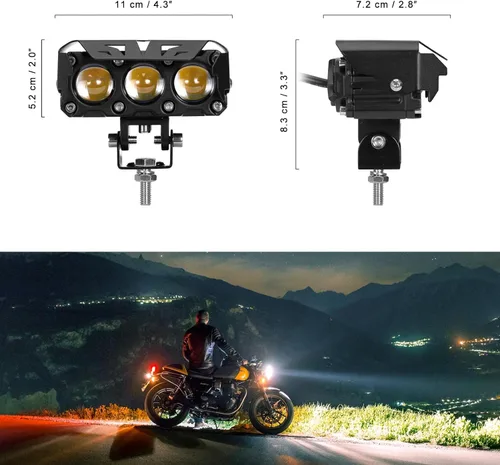 Miniatura 3 de KAWELL Luz de conducción LED de 60 W, luz antiniebla auxiliar, foco LED, IP68, impermeable, doble color, luz de trabajo LED para motocicleta