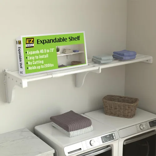 Miniatura 11 de EZ Shelf -Estante extensible para armario (sin barra para colgar) - 41.5 - 74 pulgadas -Blanco- Fácil de instalar en 1 pared lateral y pared trasera