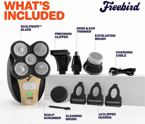 Miniatura 3 de FREEDOM GROOMING The FlexSeries - Afeitadora de cabello eléctrica inalámbrica y recargable para hombre; novedosa afeitadora con cuchillas