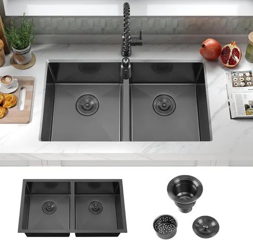 Miniatura 11 de ATTOP Fregadero de cocina de un solo tazón de 32 pulgadas, fregadero de tazón individual de montaje inferior grande de acero inoxidable