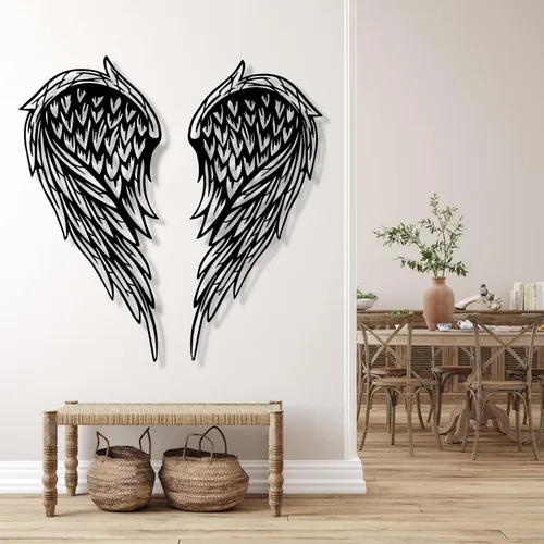 Miniatura 2 de Arte de pared de metal, alas de ángel de metal, decoración de pared de alas de ángel, arte de pared de alas de ángel de metal, aniversario - regalos