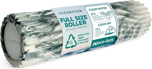 Oceanfoam Tidal Roller Hunter Marbled - Rodillo de espuma para masaje muscular para dolor de espalda y estiramientos, textura firme y ergonómica de