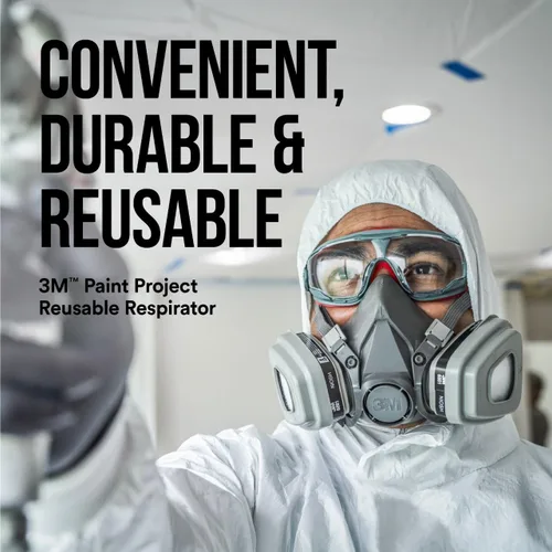 Miniatura 4 de 3M P95 / Proyecto de pintura de vapor orgánica Respirador reutilizable 6311, tamaño grande, aprobado por NIOSH, uso para pulverización de pintura