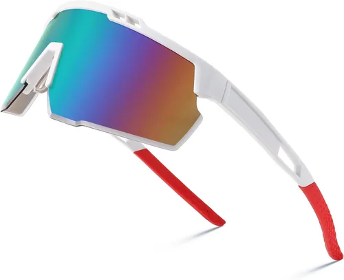 FEISEDY Gafas de sol deportivas para hombres y mujeres, protección UV400, gafas de ciclismo, golf, béisbol, conducción, pesca, B0022 Lente espejo