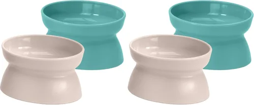 Miniatura 11 de Kitty City Cuencos elevados para gatos (juego de 2), platos elevados para alimentos y agua para gatos, diseño moderno de pedestal, aptos para Pastel
