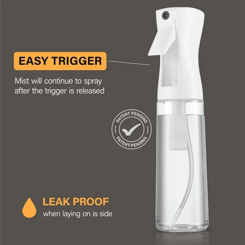 Miniatura 2 de SUPER+ Paquete de 2 botellas de spray continuo para el cabello, pulverizador de niebla ultrafina de 10 onzas, botella de spray de agua para botella