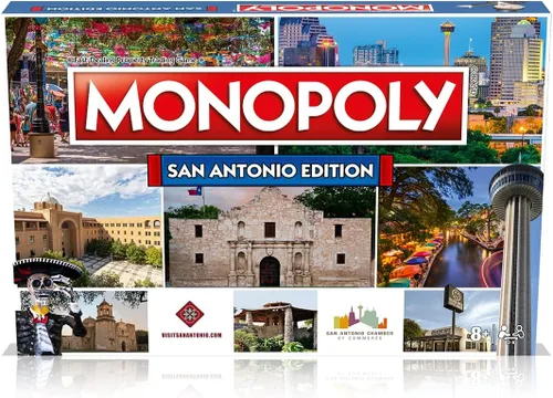 Miniatura 6 de Monopoly Juego de mesa San Antonio Edition: 2-6 jugadores Juegos de mesa familiares para niños y adultos, juegos de mesa para niños de 8 años