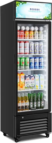 Miniatura 14 de BODEGA COOLER - Enfriador de bar trasero con 2 puertas de vidrio, refrigerador de bebidas debajo del mostrador de 76 cm, refrigerador comercial