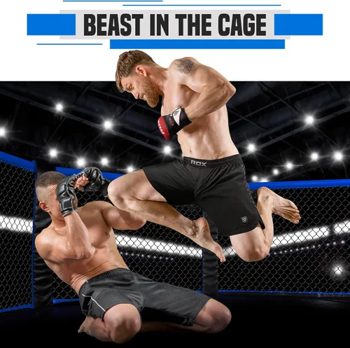 Miniatura 3 de RDX Pantalones cortos de MMA para entrenamiento y kickboxing Pantalones cortos de lucha para artes marciales, pelea de jaulas, Muay Thai, BJJ