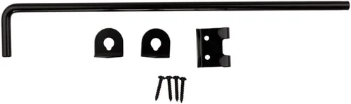 Miniatura 2 de National Hardware V835 - Pestillo de puerta de perno de bastón de 1/2 pulgadas x 18 pulgadas, herrajes de puerta de acero negro para puertas