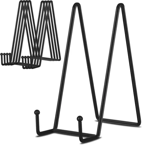Decolore Paquete de 5 Soportes de Exhibición de Metal Negro de 8 Pulgadas Soporte para Platos Soporte para Platos Soportes de Exhibición para