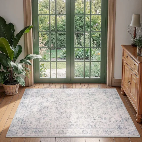Miniatura 39 de jinchan Lima - Alfombra de pasillo lavable de 2 x 6 pies, antideslizante, de pelo corto, suave, ultrafina, alfombra envejecida para casa de campo