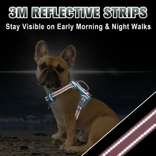 Miniatura 7 de BARKBAY Arnés para Perro Sin Tirones Talla Grande Arnés Reflectante para Perro con Clip Frontal y Asa de Control Fácil para Caminar Entrenar Correr