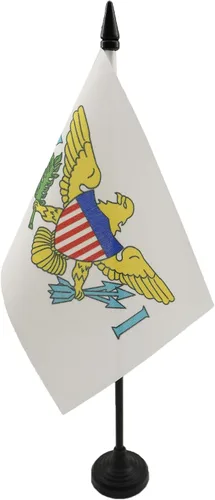 Miniatura 12 de Bandera de mesa de Anguila de 4 x 6 pulgadas, bandera de escritorio británica de Anguila, 5.9 x 3.9 in, palo y base de plástico negro AZ FLAG