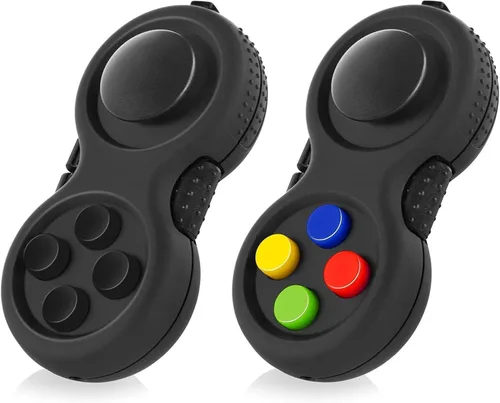 Miniatura 23 de juguete original de concentración Fidget, juego de controlador clásico de goma con 8 funciones Fidget y cordón - Excelente para aliviar el estrés