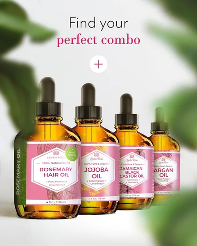 Miniatura 6 de Leven Rose Aceite orgánico de romero para el crecimiento del cabello con ricino, romero, menta, jojoba, argán, semillas de calabaza, extracto