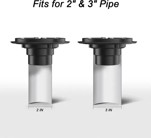 Miniatura 4 de EXF Drenaje de ducha cuadrado de 6 pulgadas con base de brida ABS, drenaje de piso de acero inoxidable 304 negro mate, rejilla extraíble y colador